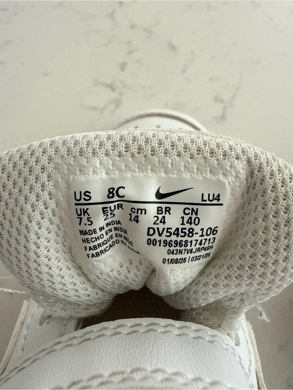 Nike Kids White Velcro & Lace Sneakers